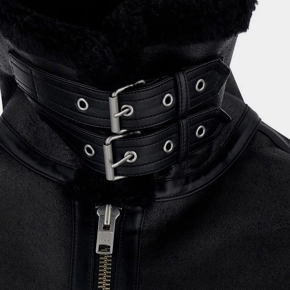 Dunst Black Leather and Shearling Jacket - Picture 4 of 4